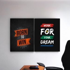 Pack of 2 Motivational MDF Wall Frames – Big Dreams & Don’t Be Afraid Quotes | Inspirational Sticky Wall Decor for Students, Office, Home & Study Room | Modern Wooden Frames for Living Room, Workspace & Bedroom Decoration (Copy) (Copy)