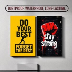 Pack of 2 Motivational MDF Wall Frames – Big Dreams & Don’t Be Afraid Quotes | Inspirational Sticky Wall Decor for Students, Office, Home & Study Room | Modern Wooden Frames for Living Room, Workspace & Bedroom Decoration