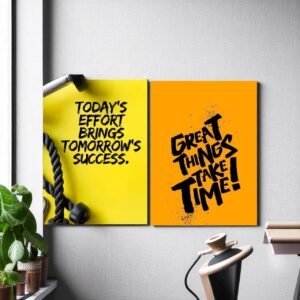 Pack of 2 Motivational MDF Wall Frames – Big Dreams & Don’t Be Afraid Quotes | Inspirational Sticky Wall Decor for Students, Office, Home & Study Room | Modern Wooden Frames for Living Room, Workspace & Bedroom Decoration