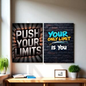 Pack of 2 Motivational MDF Wall Frames – Big Dreams & Don’t Be Afraid Quotes | Inspirational Sticky Wall Decor for Students, Office, Home & Study Room | Modern Wooden Frames for Living Room, Workspace & Bedroom Decoration