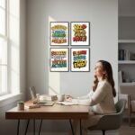 Motivational Wall Frames for Home, Office, Study Room & Workspace | Pack of 4 Inspirational Quotes Wall Art | Premium Wooden Glass & Sticky MDF Laminated Frames | Modern Room Decor – ShehzadaDecor - Image 3