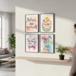 Motivational Wall Frames for Girls Pack of 4 | Cute & Aesthetic Inspirational Wall Art for Bedroom, Study Room & Home Office Decor | Wooden Glass & Sticky MDF Laminated Frames | Modern Room Decoration Set – ShehzadaDecor - Image 3