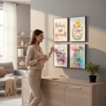 Motivational Wall Frames for Girls Pack of 4 | Cute & Aesthetic Inspirational Wall Art for Bedroom, Study Room & Home Office Decor | Wooden Glass & Sticky MDF Laminated Frames | Modern Room Decoration Set – ShehzadaDecor - Image 2