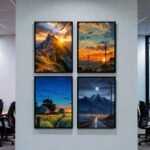 Side view of ShehzadaDecor sticky wall frames showing easy peel and stick installation.