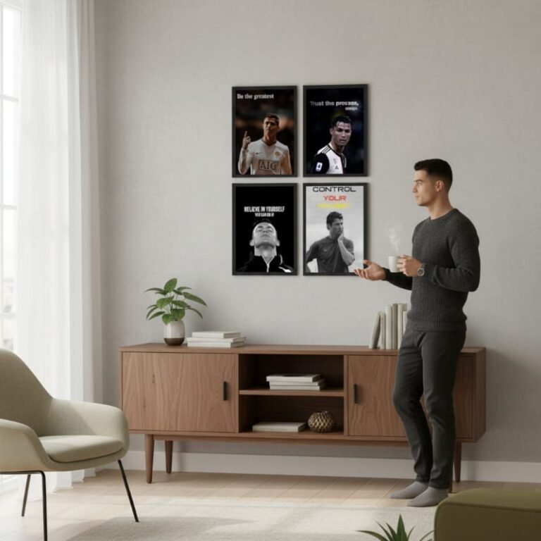 Cristiano Ronaldo wooden glass wall frame with acrylic front and MDF back