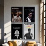 Cristiano Ronaldo motivational wall frames displayed in modern room décor