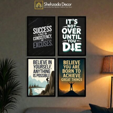 Sticky MDF motivational wall frame with premium print for home and office decor