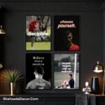 Cristiano Ronaldo motivational wall frame showing “No Pain No Gain – Shut Up and Train”