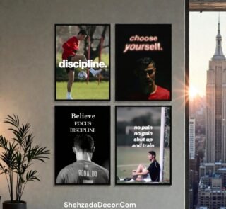 Cristiano Ronaldo motivational wall frame with “Choose Yourself” quote for modern wall decor