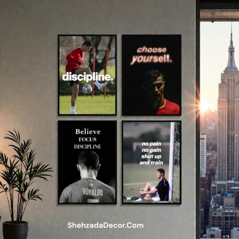 Cristiano Ronaldo motivational wall frame with “Choose Yourself” quote for modern wall decor