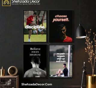 Cristiano Ronaldo motivational wall frame showing discipline for home and office decor