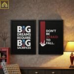 motivational wall decor pack of 2 frames for office and home
