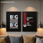 don’t be afraid to fall motivational quote wall frame office room