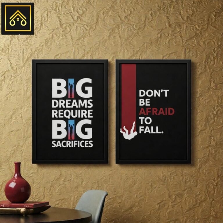 big dreams require big sacrifices motivational wall frame office setup