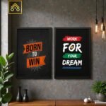 Inspirational quote wall frames pack of 2 for office and study room decor