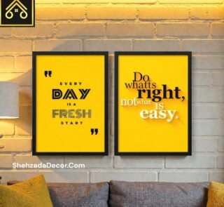 inspirational quote wall frames pack of 2 in home office setup