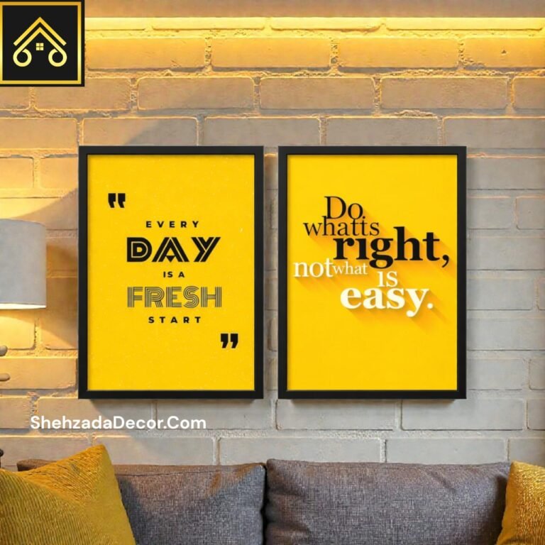 inspirational quote wall frames pack of 2 in home office setup