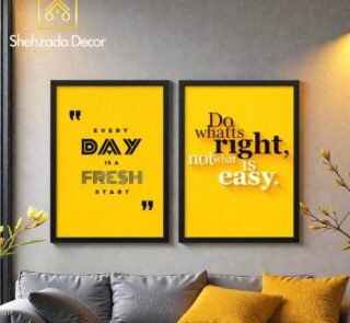 motivational wall frames pack of 2 displayed in modern office workspace