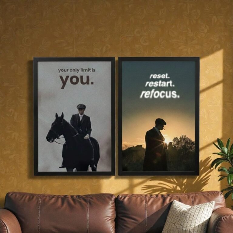 Thomas Shelby Motivational Wall Frame “Reset Restart Refuse” | MDF & Wooden Glass | Home & Office Decor | Free Delivery Pakistan