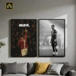 Wooden Glass Ronaldo motivational photo frame with acrylic front and premium borders