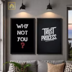 ShehzadaDecor pack of 2 motivational wall frames styled in a modern living room