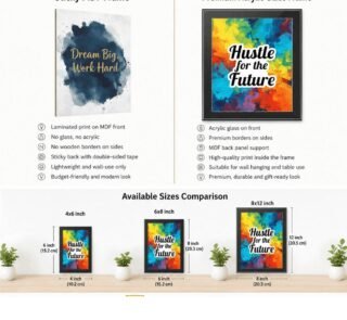 Sticky MDF Islamic motivational wall frame installation with adhesive back