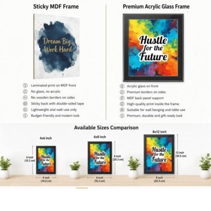Sticky MDF Islamic motivational wall frame installation with adhesive back