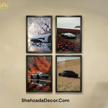 Modern luxury car wall decor frames with acrylic glass front for gaming room and office decoration