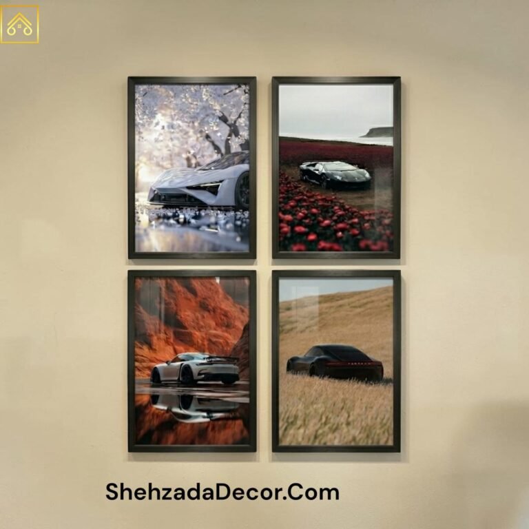 Modern luxury car wall decor frames with acrylic glass front for gaming room and office decoration