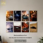 Luxury car wall frame design with modern aesthetic for home and office decor