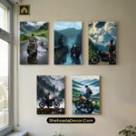 Sticky MDF wall frames bike adventure photo tiles gaming room aesthetic motorcycle wall decor