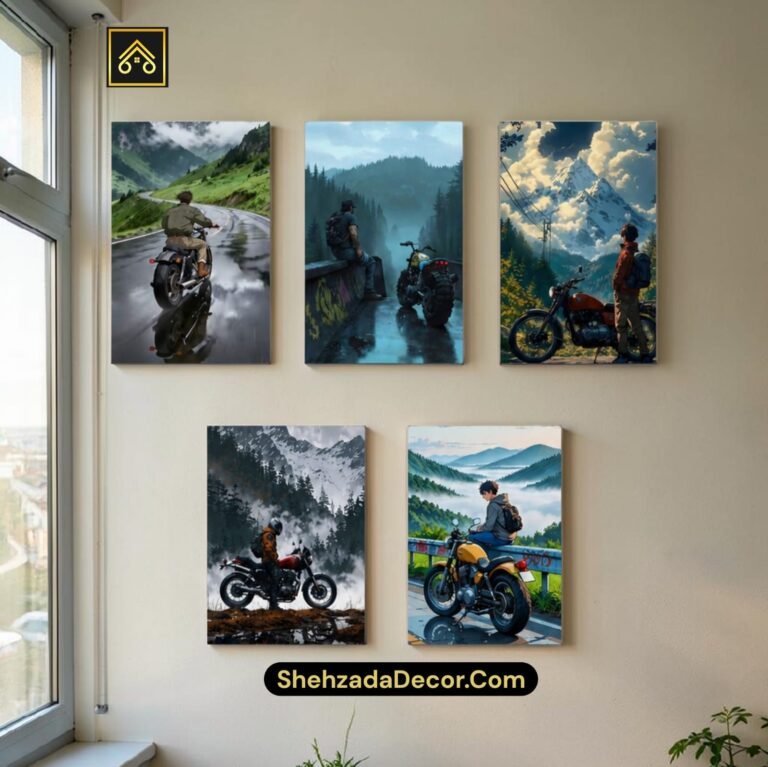 Sticky MDF wall frames bike adventure photo tiles gaming room aesthetic motorcycle wall decor