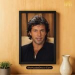Imran Khan premium wall frame with black border for home and office decor in Pakistan