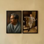 Pack of 2 Allama Iqbal and Quaid e Azam wall frames premium wooden HD portrait set for home decor Pakistan