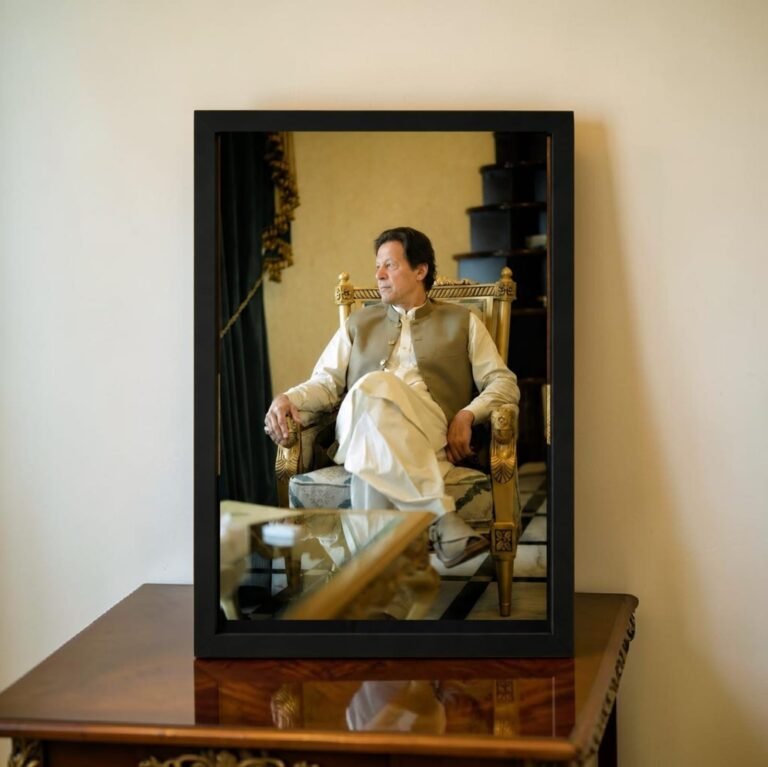 Laminated Imran Khan wall frame without glass modern matte finish wooden photo frame Pakistan