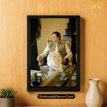 Imran Khan HD wall frame wooden design with acrylic glass option for home decor Pakistan