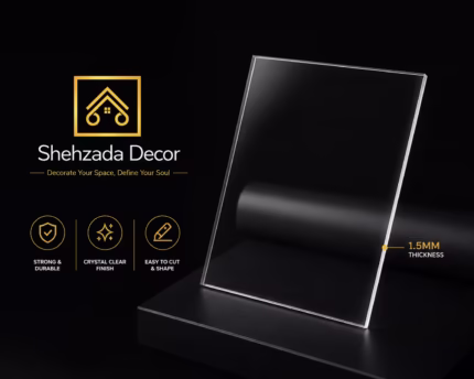 ShehzadaDecor crystal clear acrylic glass sheet on modern desk setup