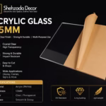 Close-up of ShehzadaDecor 1.5mm acrylic glass sheet with laser-cut edge