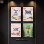 Motivational Quotes Wall Art Frames Set of 4 displayed on wall by ShehzadaDecor