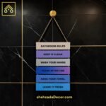 ShehzadaDecor bathroom rules wall hanging MDF displayed on interior wall