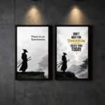 A modern gallery wall display featuring ShehzadaDecor motivational wooden frames